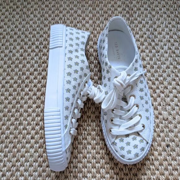 TED BAKER Kimia Metropolis Daisy Sneakers, Cream, Daisy Print, 38/US 7.5… - Picture 3 of 9